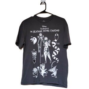 *NEW*  TIM BURTON'S THE NIGHTMARE BEFORE CHRISTMAS Grey T-Shirt Size Small